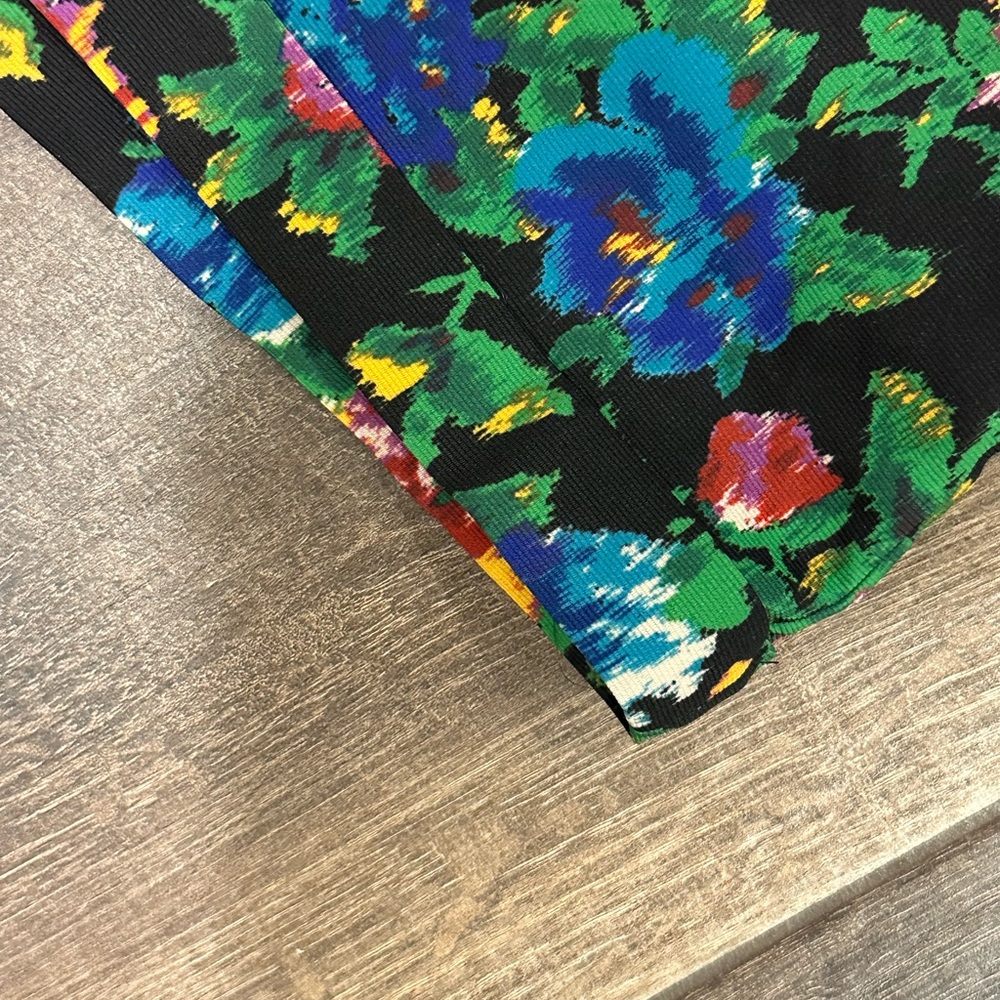 Zara Black Floral Print High Waist Bermuda Shorts Sz S New - Picture 8 of 8